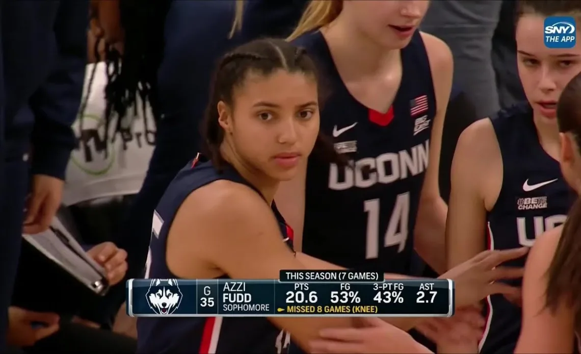 Azzi Fudd RETURNS From Knee Injury, Hits First Back For #4 UConn Huskies vs St. John's Red Storm