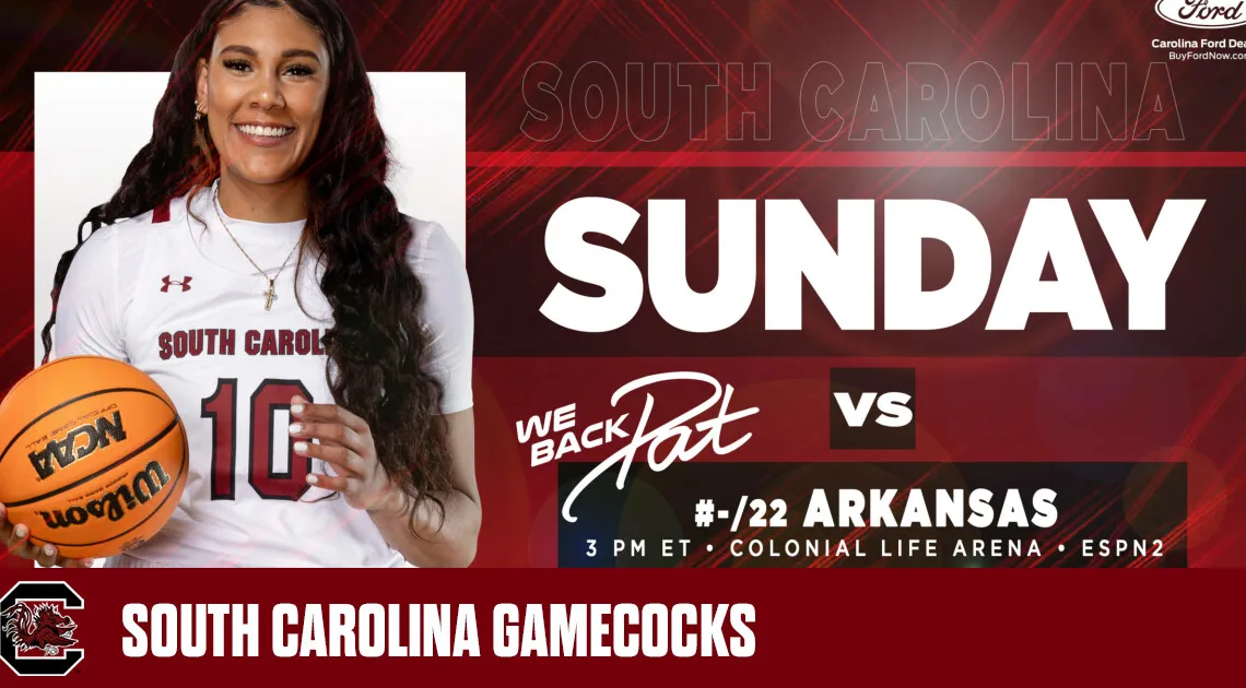 Gamecocks Host Razorbacks for We Back Pat Game Sunday – University of South Carolina Athletics