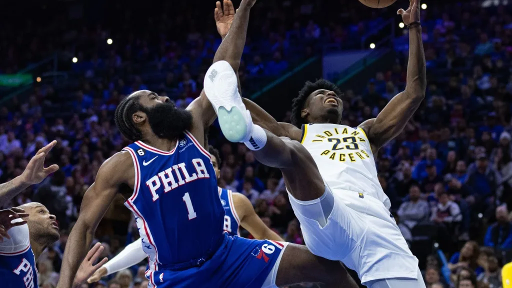 James Harden leads Embiid-less Sixers past Pacers