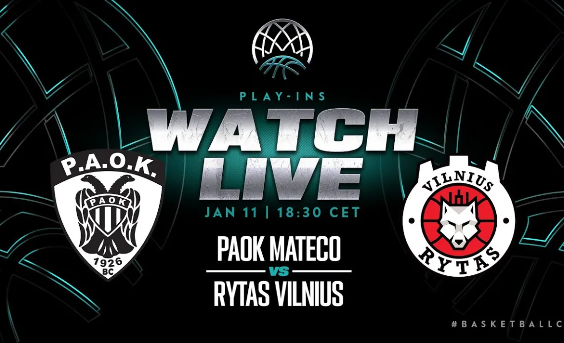 LIVE 🔴 PAOK mateco v Rytas Vilnius | Basketball Champions League 2022/23