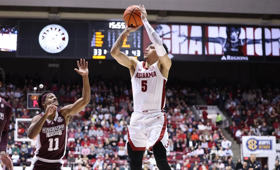 No. 2/2 Alabama Completes Comeback to Defeat Mississippi State, 66-63