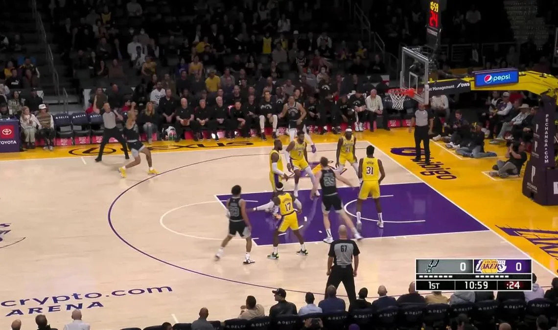 Tre Jones with an assist vs the Los Angeles Lakers