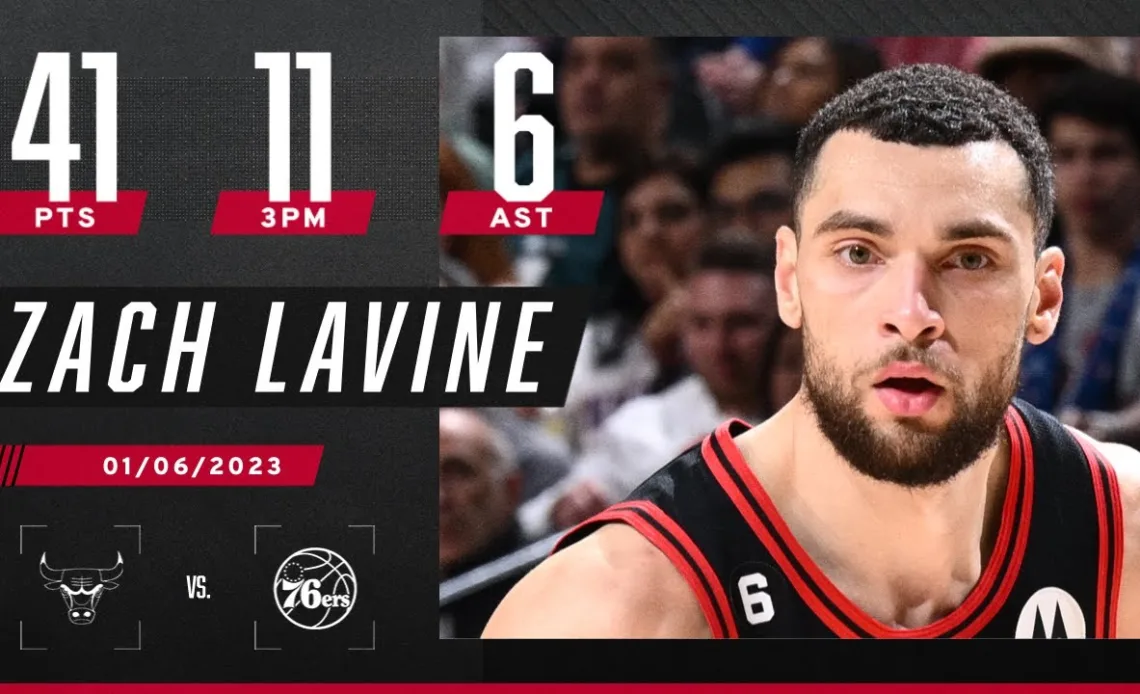 Zach LaVine hits 11 3s and scores 41 PTS as Bulls top 76ers | NBA on ESPN