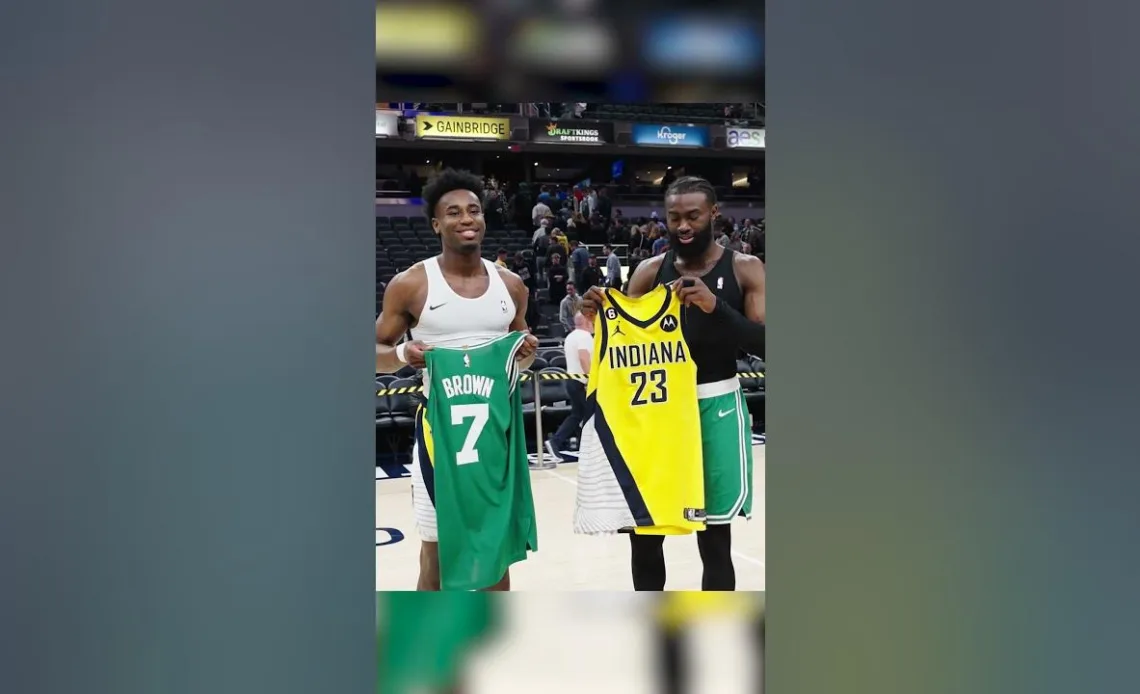 Aaron Nesmith and Jaylen Brown Swap Jerseys | #shorts