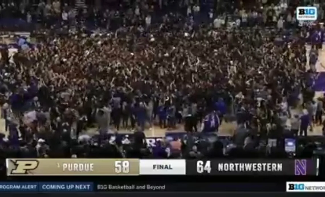 Fans storm court after Northwestern stuns Purdue