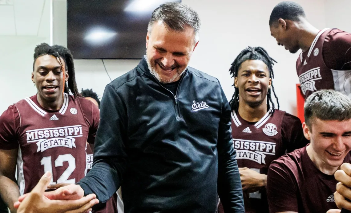 OXFORD, MS - February 18, 2023 - Mississippi State Head Coach Chris Jans during the game between the Ole Miss Rebels and the Mississippi State Bulldogs at Pavilion at Ole Miss in Oxford, MS. Photo By Mike Mattina