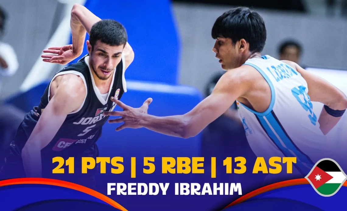 Freddy Ibrahim 🇯🇴 | Full Highlights vs. IND | 21 PTS, 5 REB, 13 AST  | #FIBAWC 2023 Qualifiers