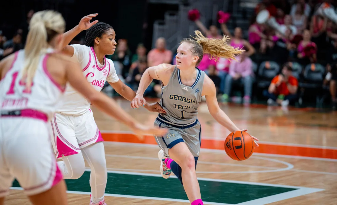 Miami Escapes with Win, 64-58 – Women's Basketball — Georgia Tech Yellow Jackets