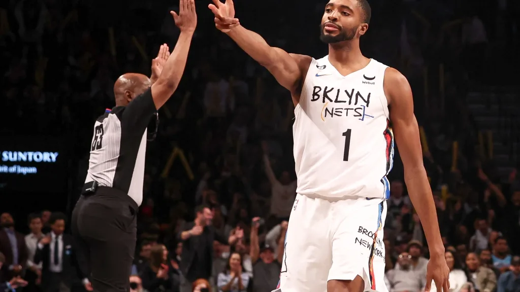 Mikal Bridges reacts to career-scoring night against the Heat