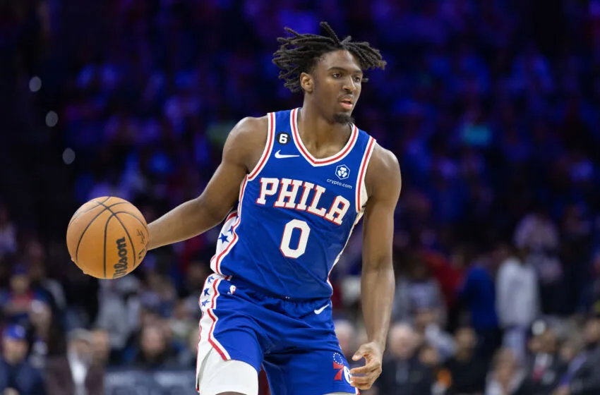 Philadelphia 76ers guard Tyrese Maxey. Mandatory Credit: Bill Streicher-USA TODAY Sports