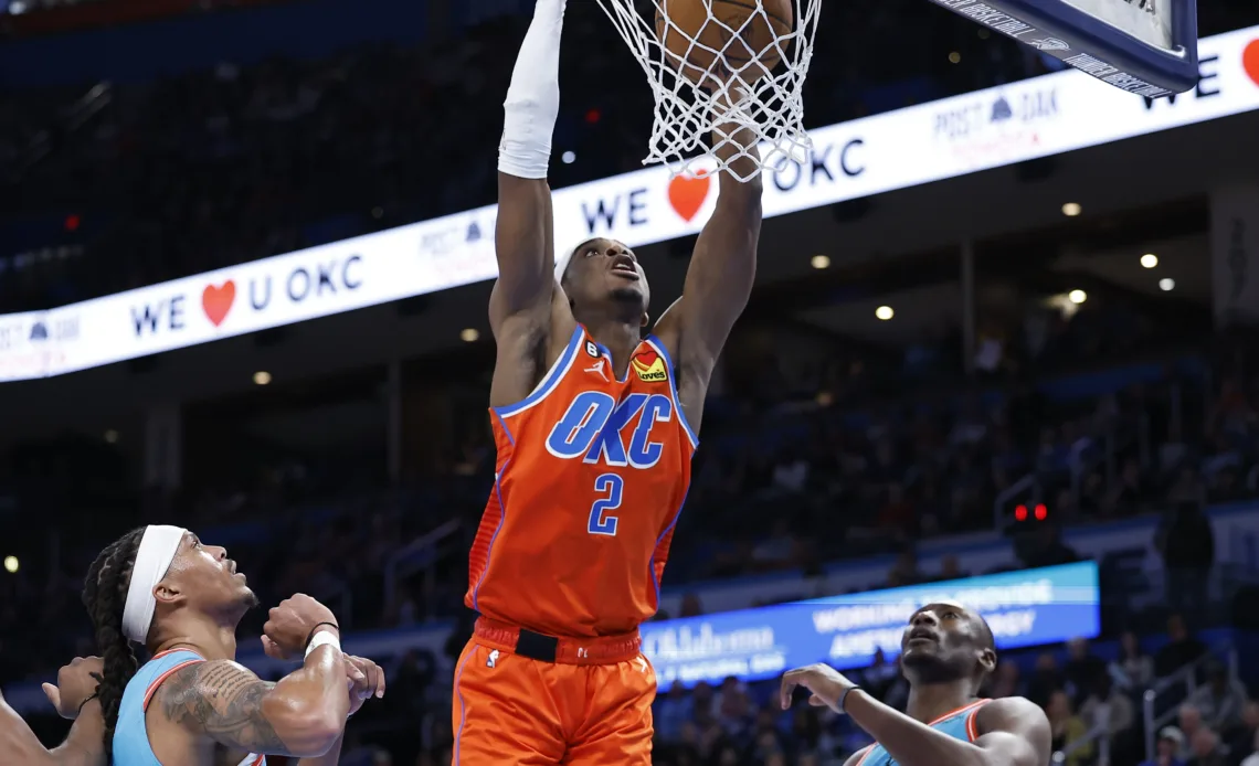 Best images from the Thunder’s 124-120 win over the Suns