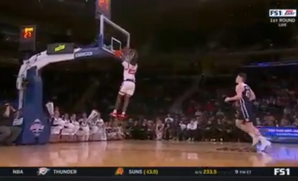 St. John's David Jones throws down the two-handed jam against Butler in the Big East Tournament