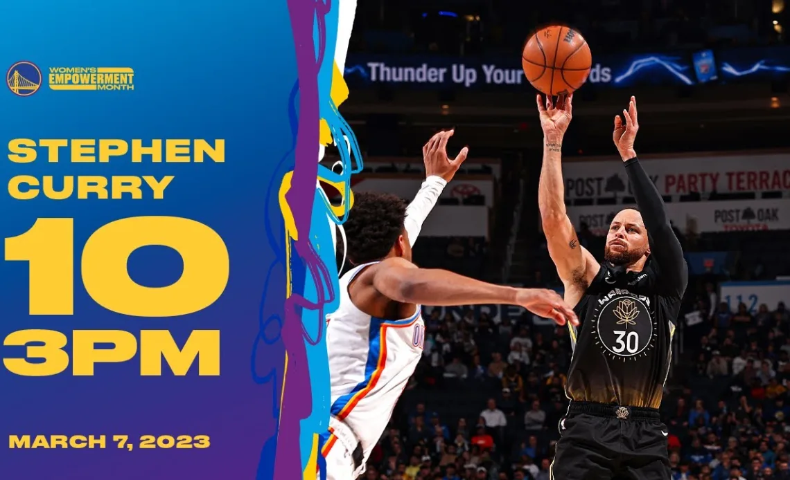 Stephen Curry Knocks Down 10 Threes, 40 Points Against OKC