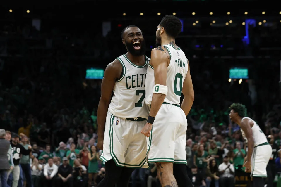 Boston Celtics wings Jayson Tatum and Jaylen Brown have not been thee mark of consistency since they dominated the NBA's All-Star Game. (Winslow Townson/USA Today Sports)