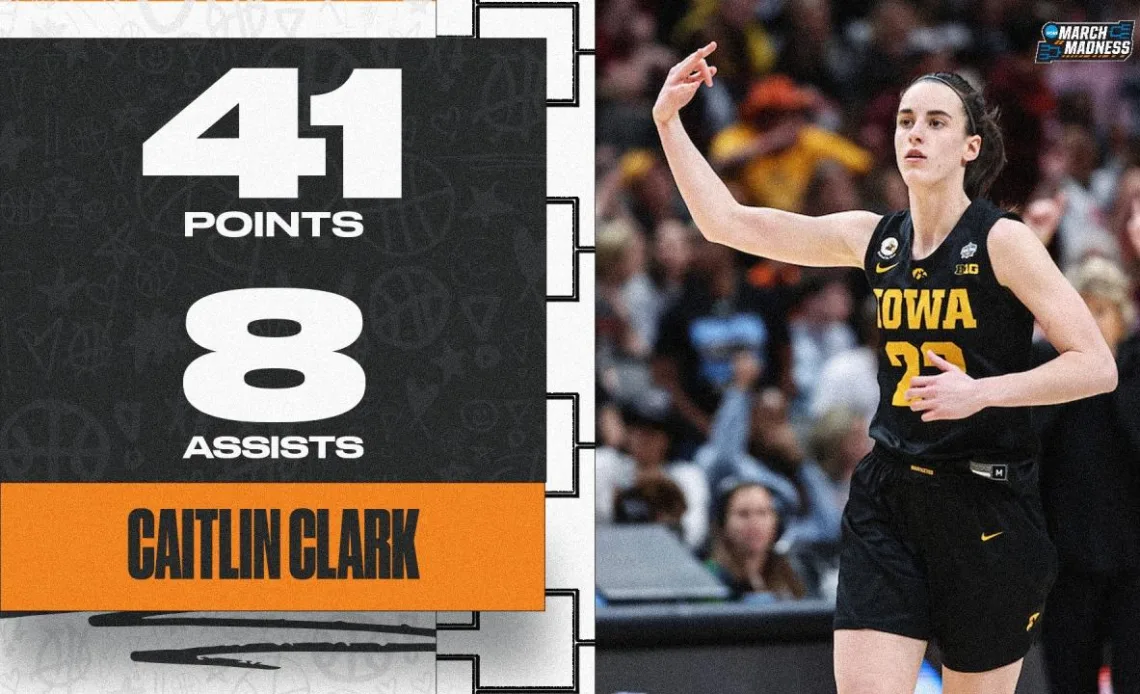 Caitlin Clark: 41 points against South Carolina in the Final Four