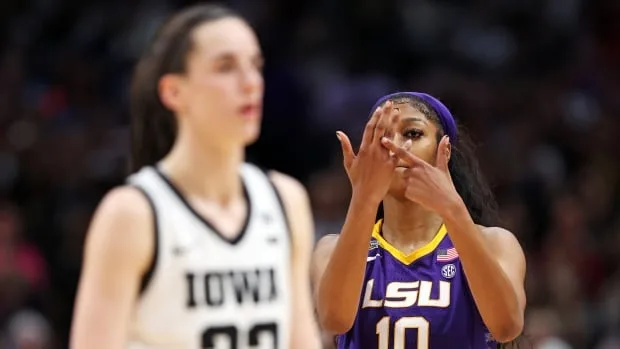 LSU's Angel Reese unapologetic over gestures to Iowa star Clark in NCAA title game