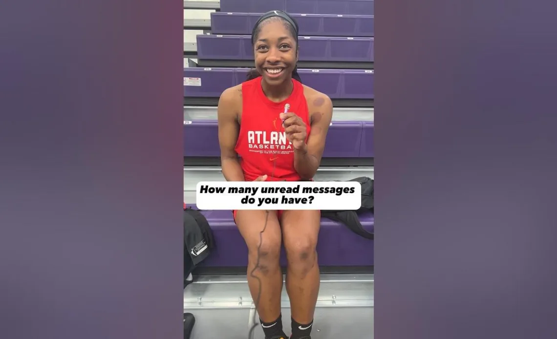 At least you know who is most likely to text you back 👀🤣 #atlantadream #unreadtexts #sports