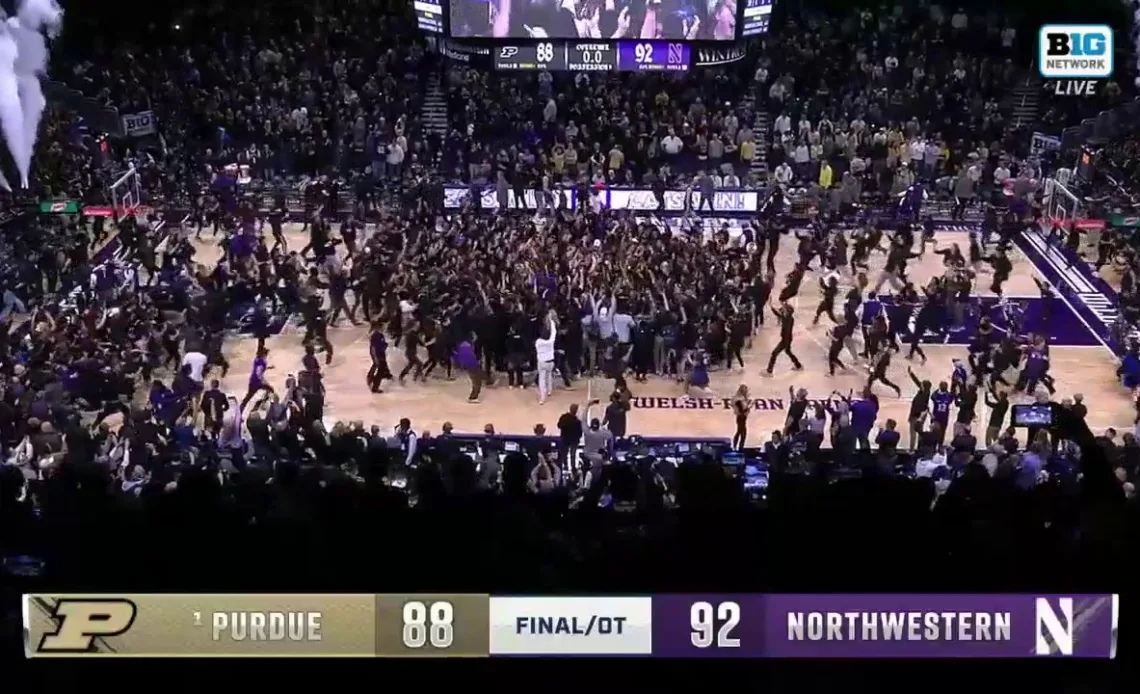 Blake Preston comes away with a crucial steal as Northwestern upsets No. 1 Purdue 92-88