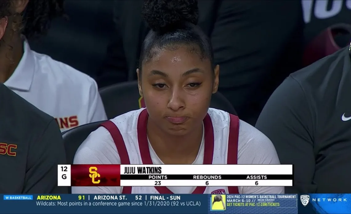 🔥 Juju Watkins STUFFS Stats In #6 USC Trojans Win But Wasn't Satisfied 😂: 23pts/6ast/6reb/3blk/2stl