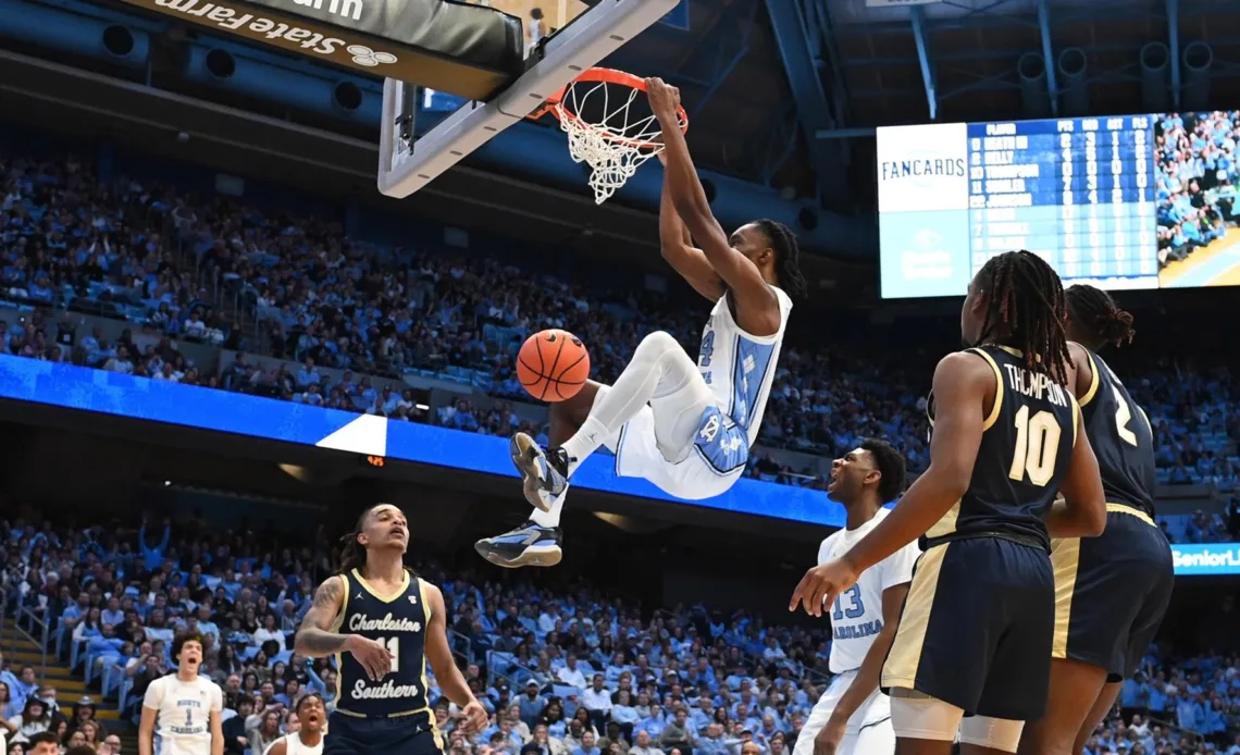 RJ Davis posts 20 points, 10 assists, No. 9 North Carolina routs Charleston Southern 105-60 Published On: