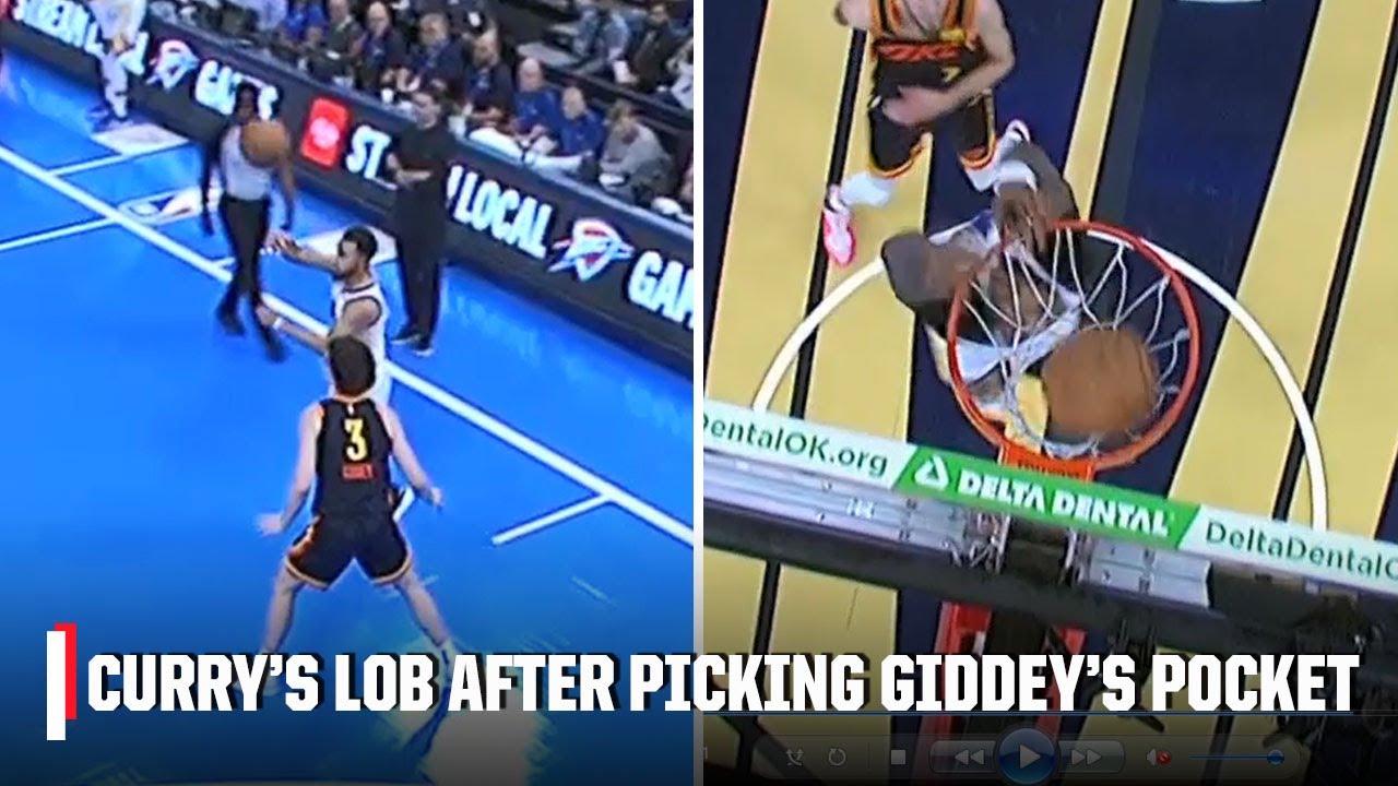 STEPH CURRY WITH THE NO-LOOK HOOK LOB TO GP2 😲