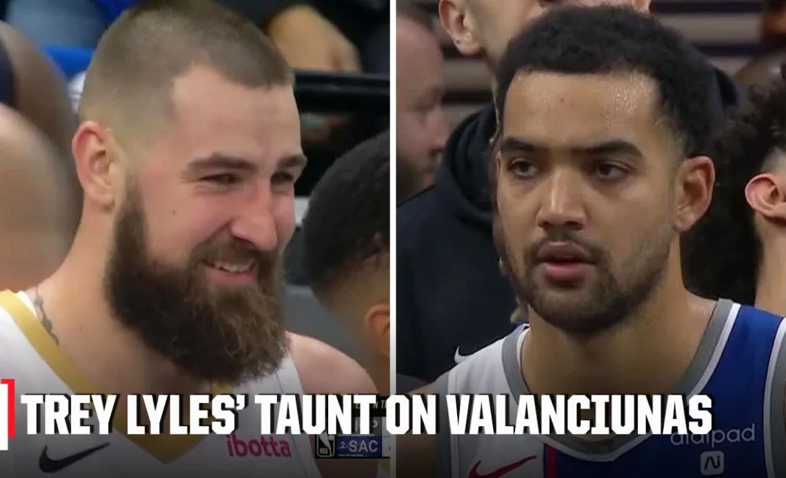 TENSIONS RISE as Trey Lyles swings at Jonas Valanciunas, T'd up for taunting 😳