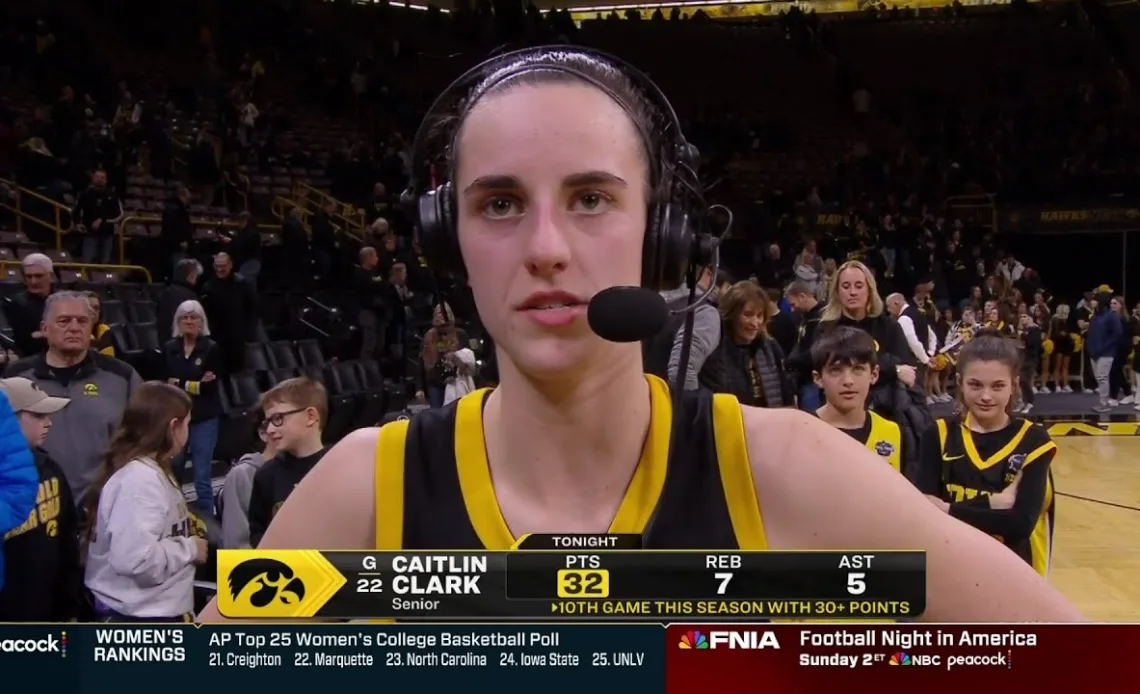 🚨 Caitlin Clark PASSES Brittney Griner, 4th ALL-TIME Scorer After 32pts | Interview, Iowa Hawkeyes