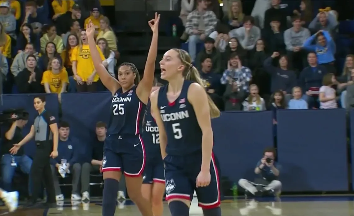 🚨 Paige Bueckers HALFCOURT BUZZER BEATER After Knee Injury Scare | #8 UConn Huskies vs Marquette