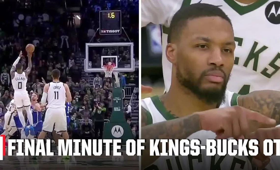 🚨 WILD OT ENDING as Damian Lillard wins it AT THE BUZZER in Kings-Bucks