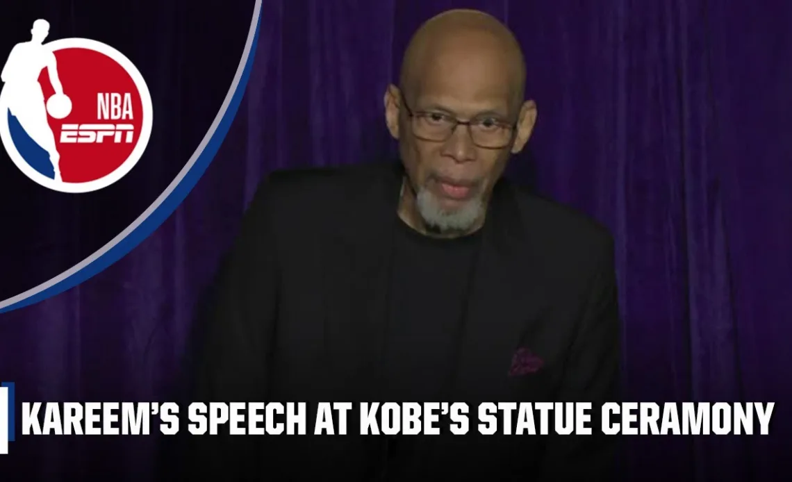 Kareem Abdul-Jabbar speaks at Kobe Bryant's statue unveiling | NBA on ESPN