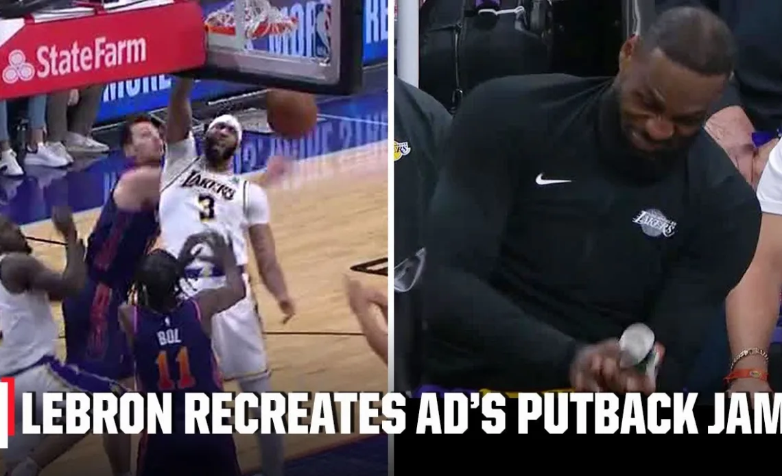 LeBron REALLY loved this AD putback jam 😂