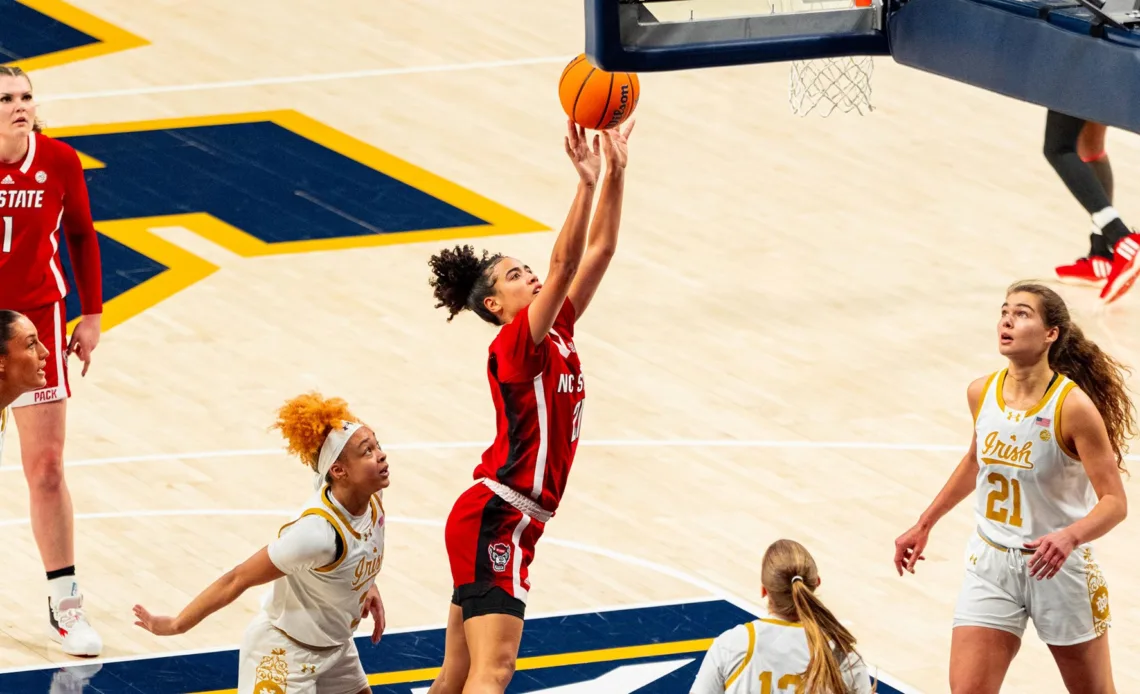 Madison Hayes Scores 16, Tight Defense Helps No. 6 NC State Beat No. 16 Notre Dame 59-43