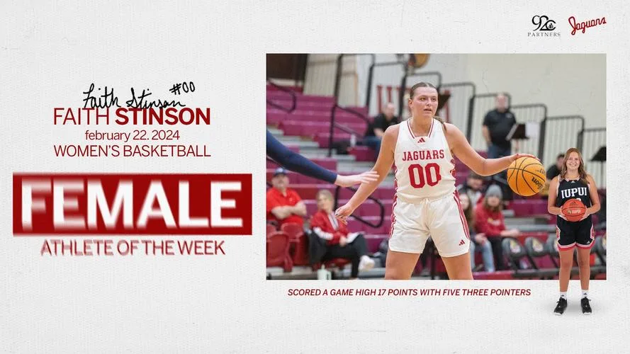 STINSON EARNS 92C FEMALE ATHLETE OF THE WEEK