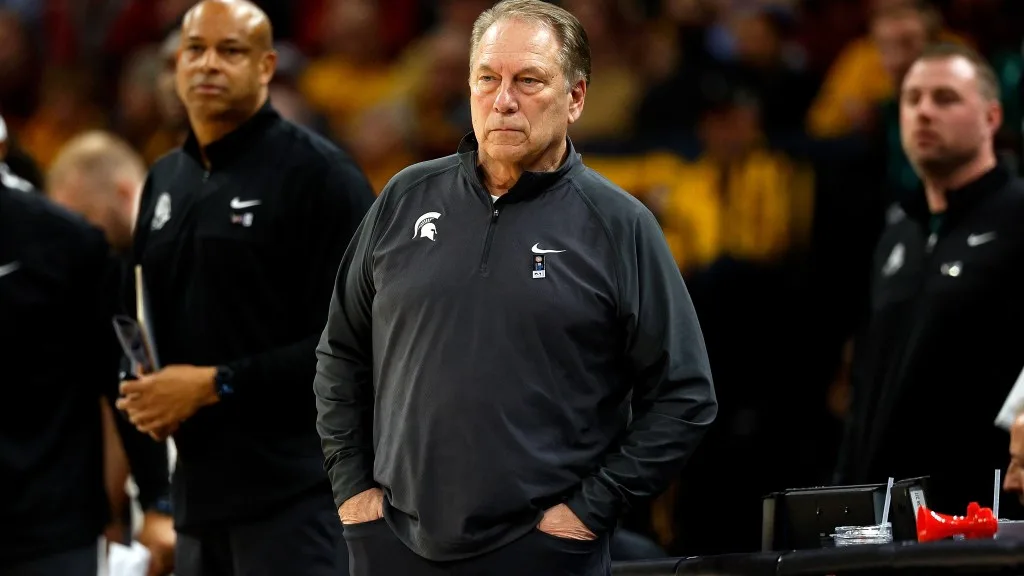 Michigan State basketball HC Tom Izzo speaks to the media after B1G tourney win over Minnesota