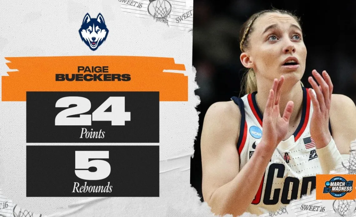 Paige Buecker's 24 points leads UConn to the Elite Eight