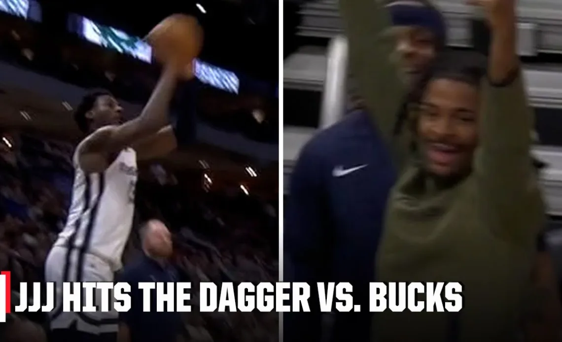 Ja Morant LOVED Jaren Jackson Jr.'s DAGGER at the end of Grizzlies vs. Bucks | NBA on ESPN