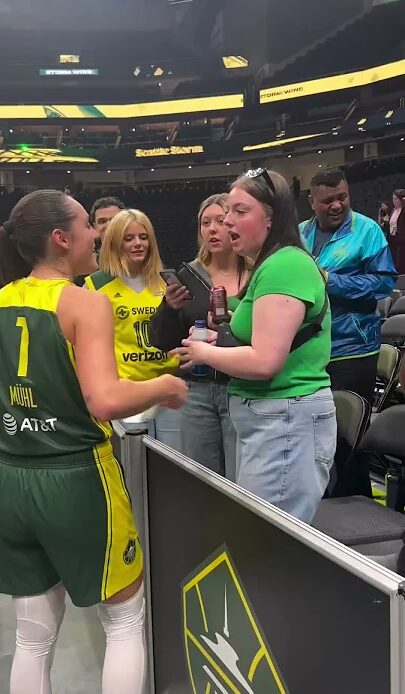 🥰 Nika Muhl Visits Fans After Winning First WNBA Game | Seattle Storm #short #shorts #basketball