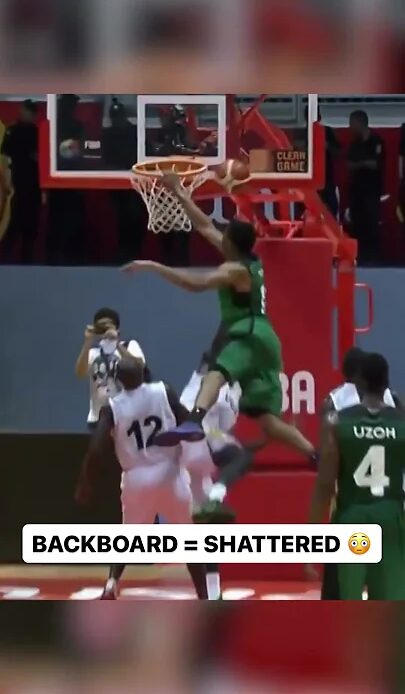 Bro is so strong he broke the backboard 😭